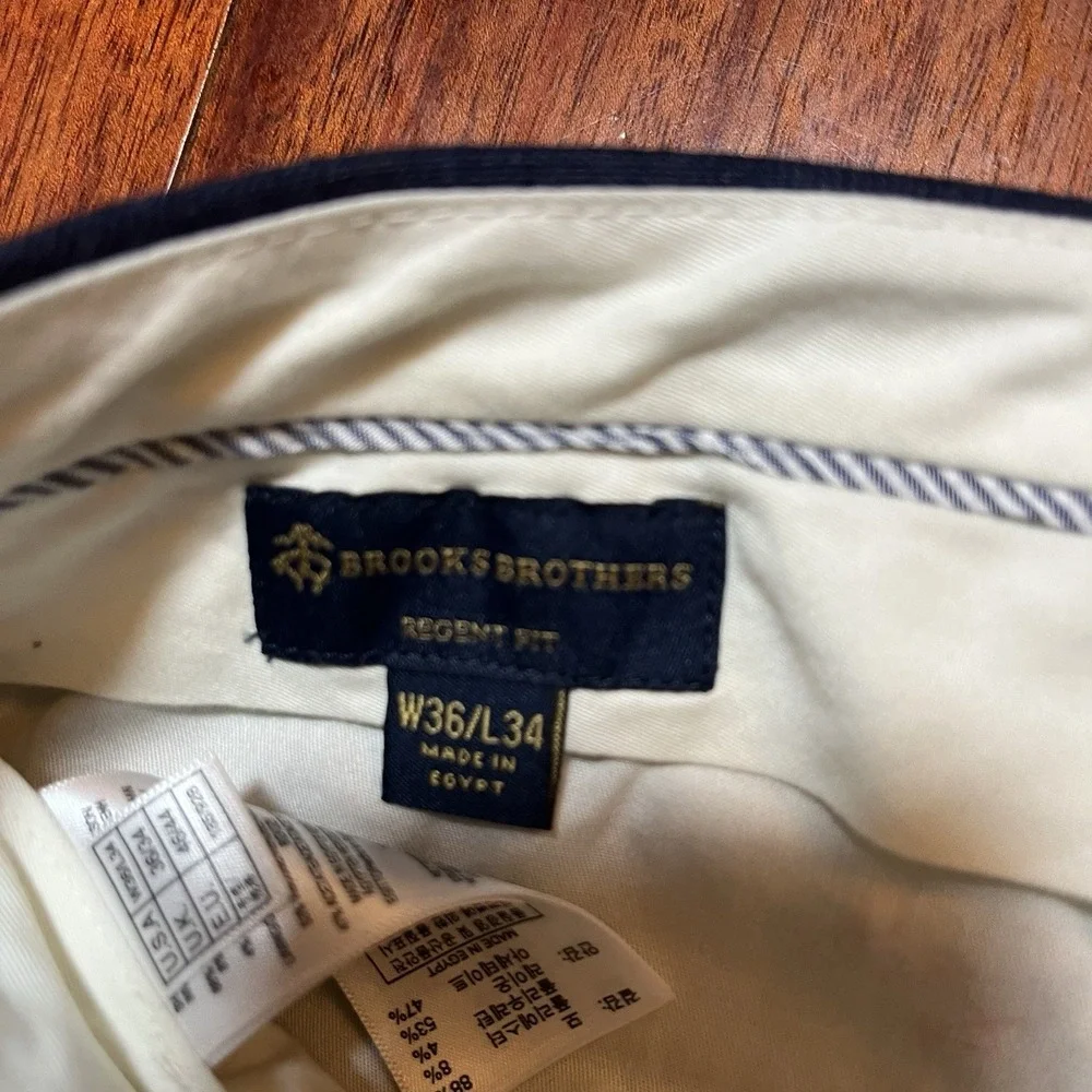 Brooks Brothers Pants Mens 34x27 Regent Fit Navy Blue Wool Preppy Office READ *